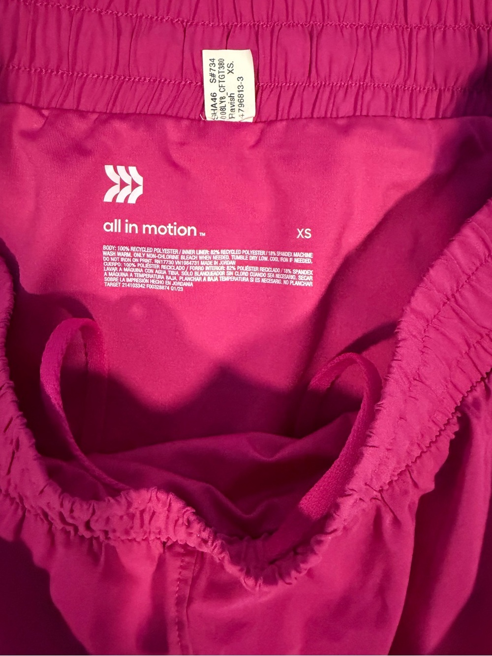 all in motion Fuchsia Elastic-Waist Athletic Shorts - Picture 2 of 4